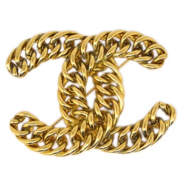 Chanel CC Brooch Pin Gold - Picture 1 of 4
